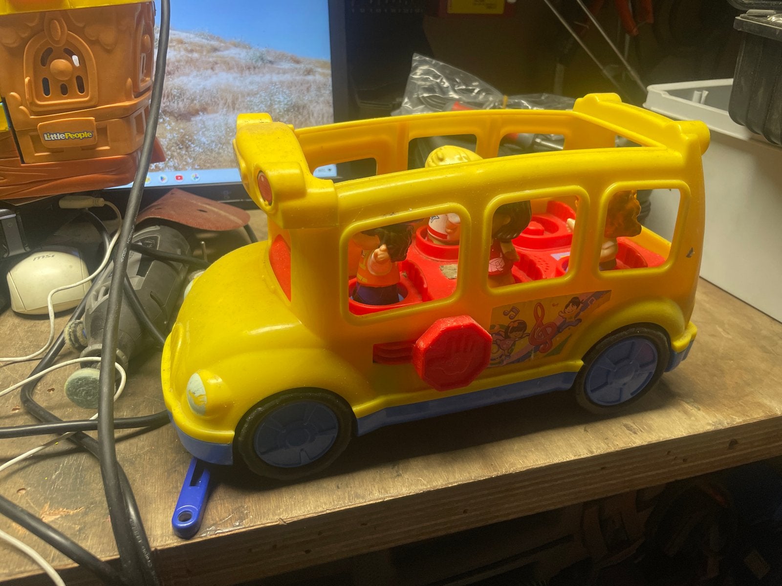 Fisher-Price Little People Schoolbus met figuren, Ophalen of Verzenden, Gebruikt
