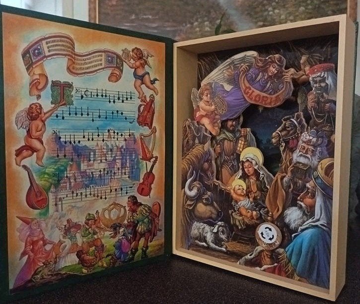 Kerststal Muziekdoos Vojtěch Kubašta Prachtige Vintage 3D, Ophalen