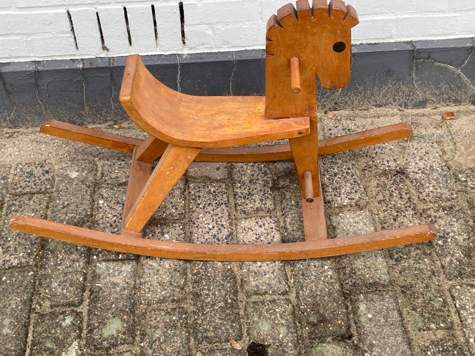 Vintage houten hobbelpaard (081025s), Ophalen, Gebruikt