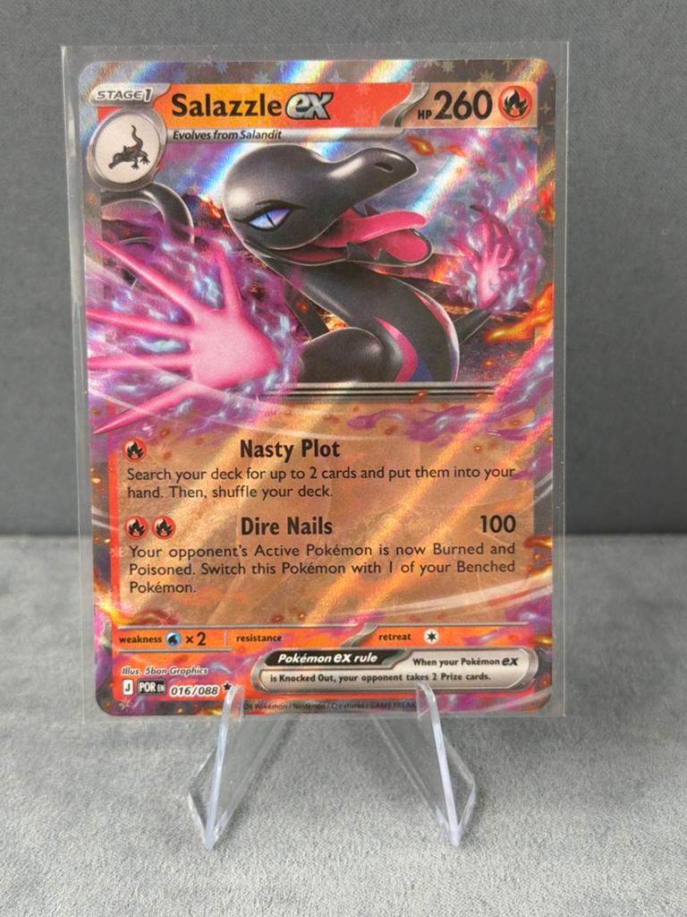 Pokémon TCG Salazzle ex 016/088 Holo Rare Kaart, Ophalen of Verzenden, Zo goed als nieuw, Losse kaart, Foil