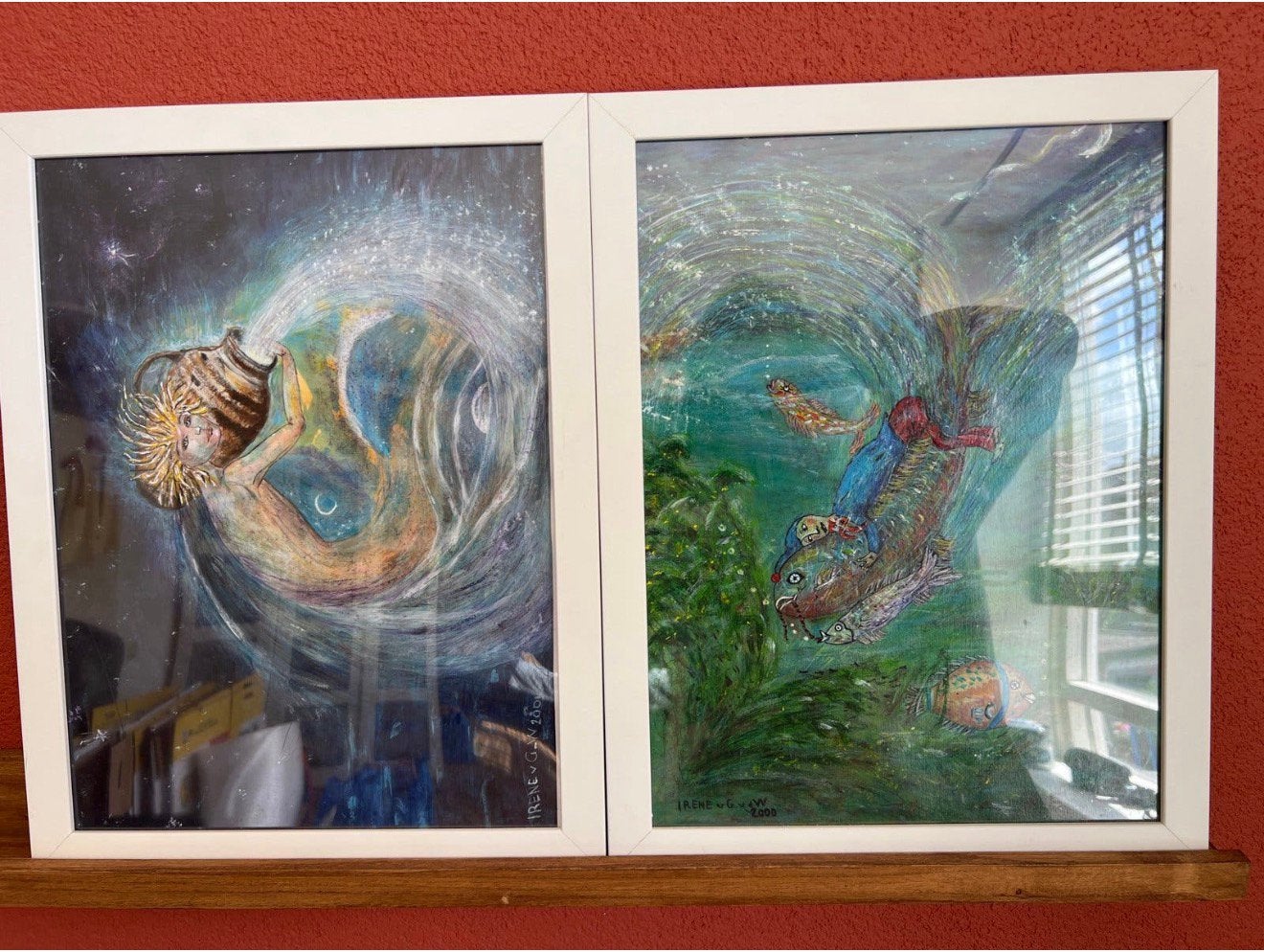 Twee originele schilderijen van Irene G.W. (2000,2001), Antiek en Kunst, Ophalen of Verzenden