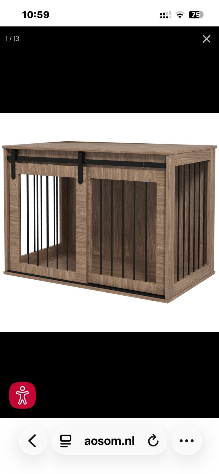 Honden bench meubel, Dieren en Toebehoren, Ophalen, Minder dan 65 cm, Hondenhok, Zo goed als nieuw