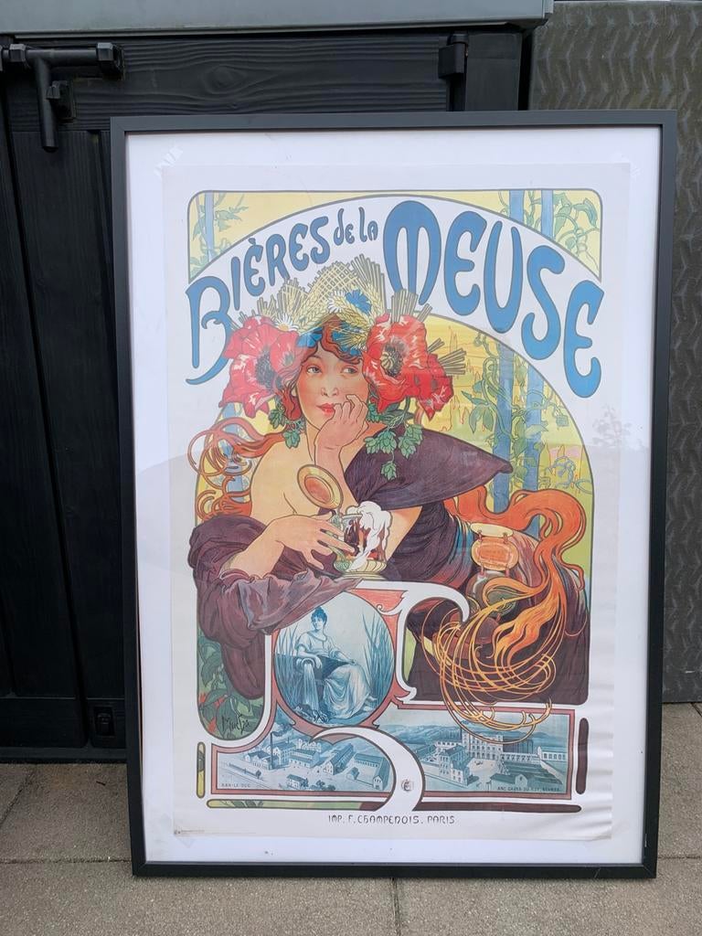 Mucha poster, Ophalen of Verzenden, Gebruikt, A1 t/m A3, Dier of Natuur