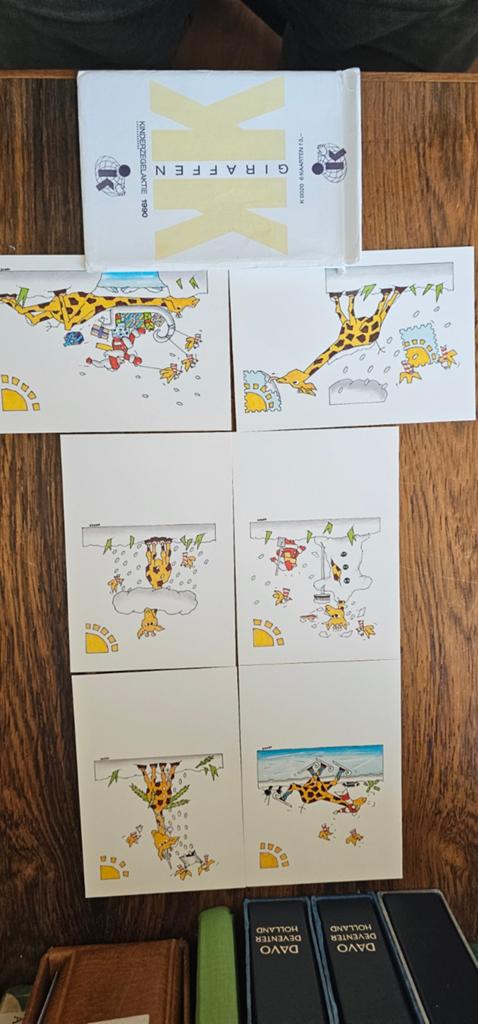 6 Kinderkaarten Giraffen 1990 - Ongelopen, Verzenden