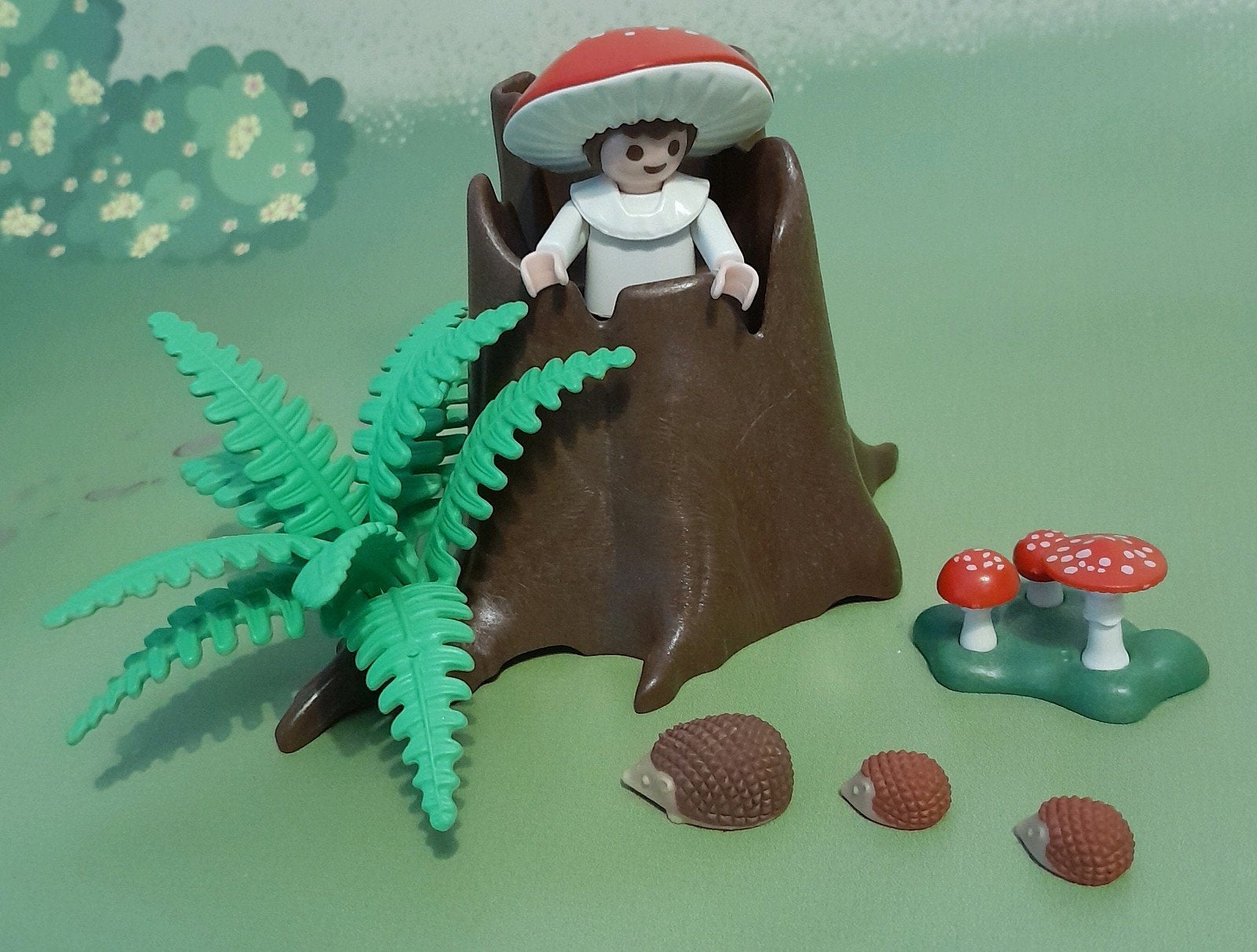 Playmobil boomstam met paddenstoel elfje en egels 4194, Complete set, Fantasy, Ophalen of Verzenden, Zo goed als nieuw