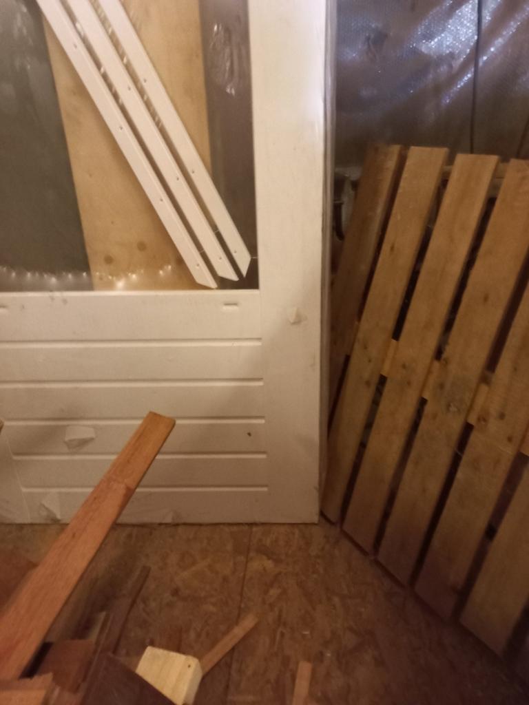 Hardhouten buitendeur, nieuw  met glaslatten, Ophalen, 80 tot 100 cm, Nieuw, Buitendeur