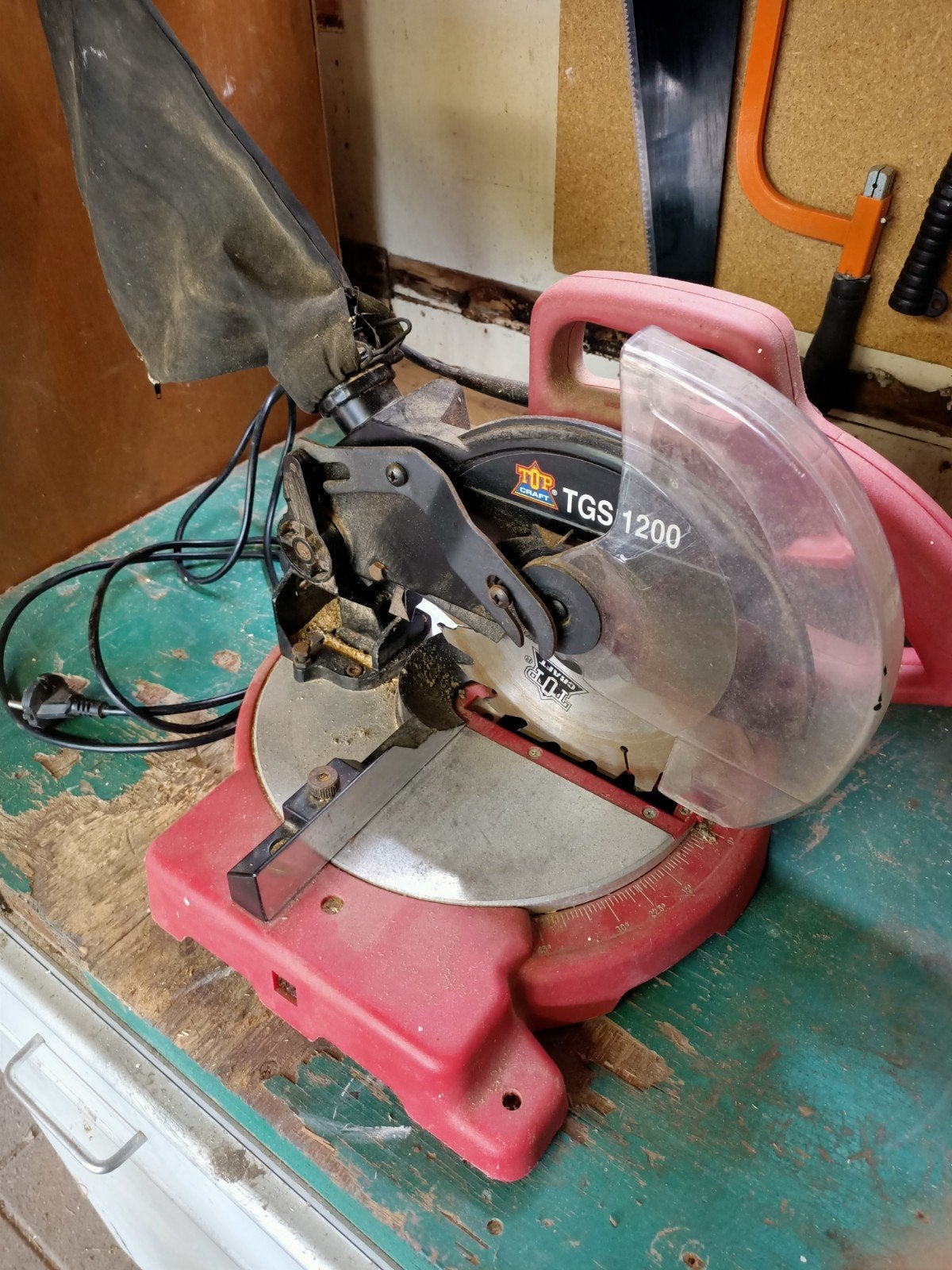 TopCraft TGS1200 afkortzaag, Gebruikt, Ophalen of Verzenden, Afkortzaag, 30 tot 70 mm