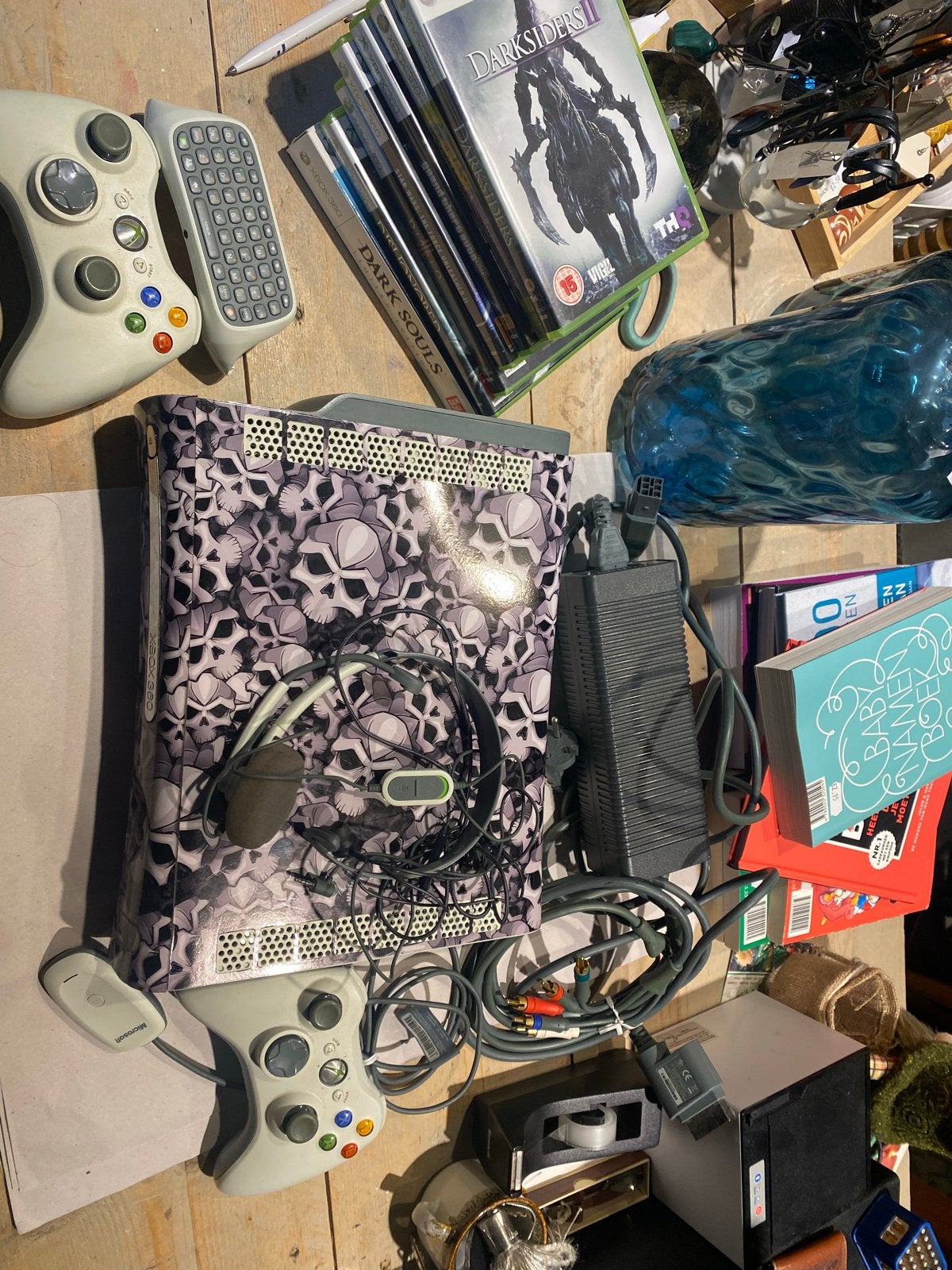 Xbox 360 Compleet met Controller, Headset en Games, Ophalen, 360 Pro of Premium, Met 1 controller, Gebruikt