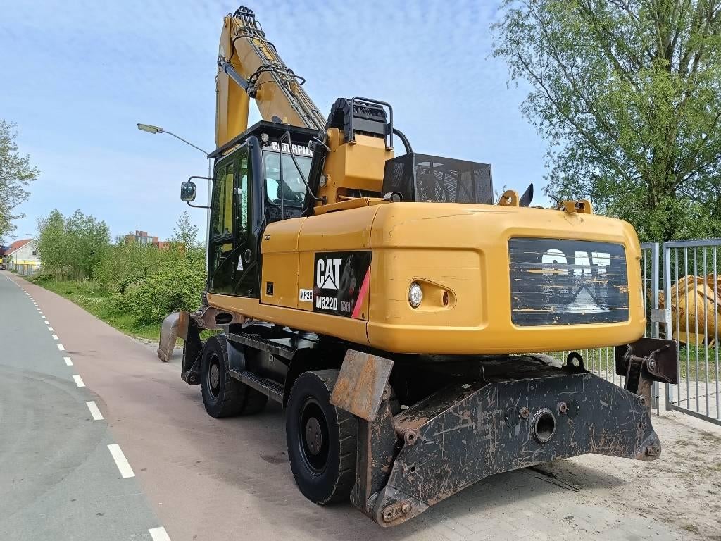 Cat M 322 D overslagkraag waste handler umslag bagger, Kraan