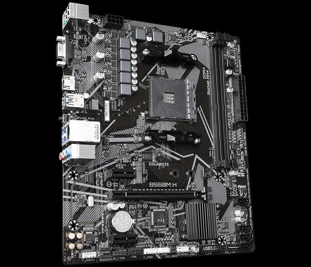 Gigabyte B550M H Moederbord met Socket AM4, Ophalen of Verzenden, Gebruikt, DDR4