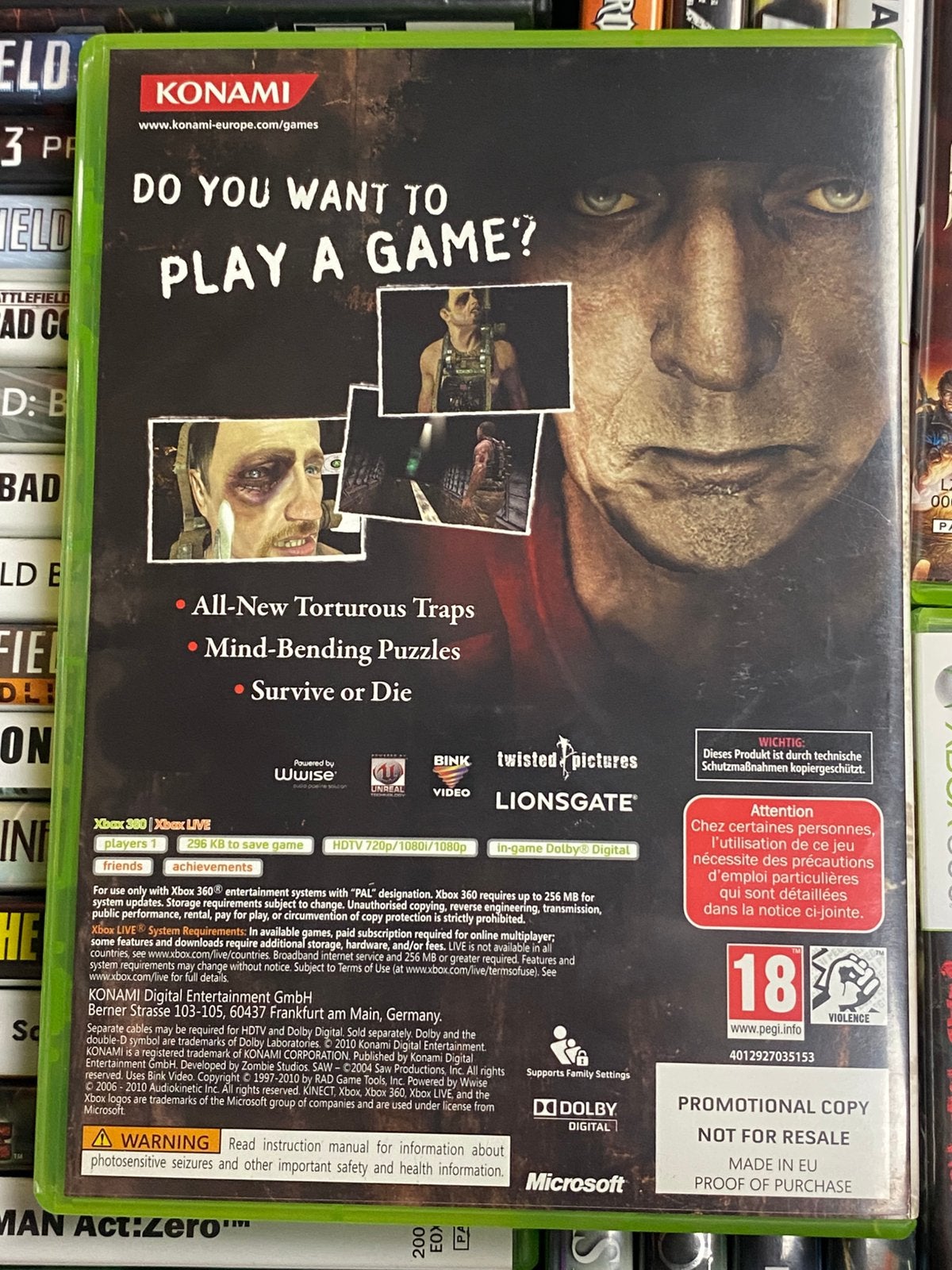 Saw II Flesh & Blood Promotional Copy Not For Resale Xbox, Spelcomputers en Games, Games | Xbox 360, Avontuur en Actie, Vanaf 18 jaar