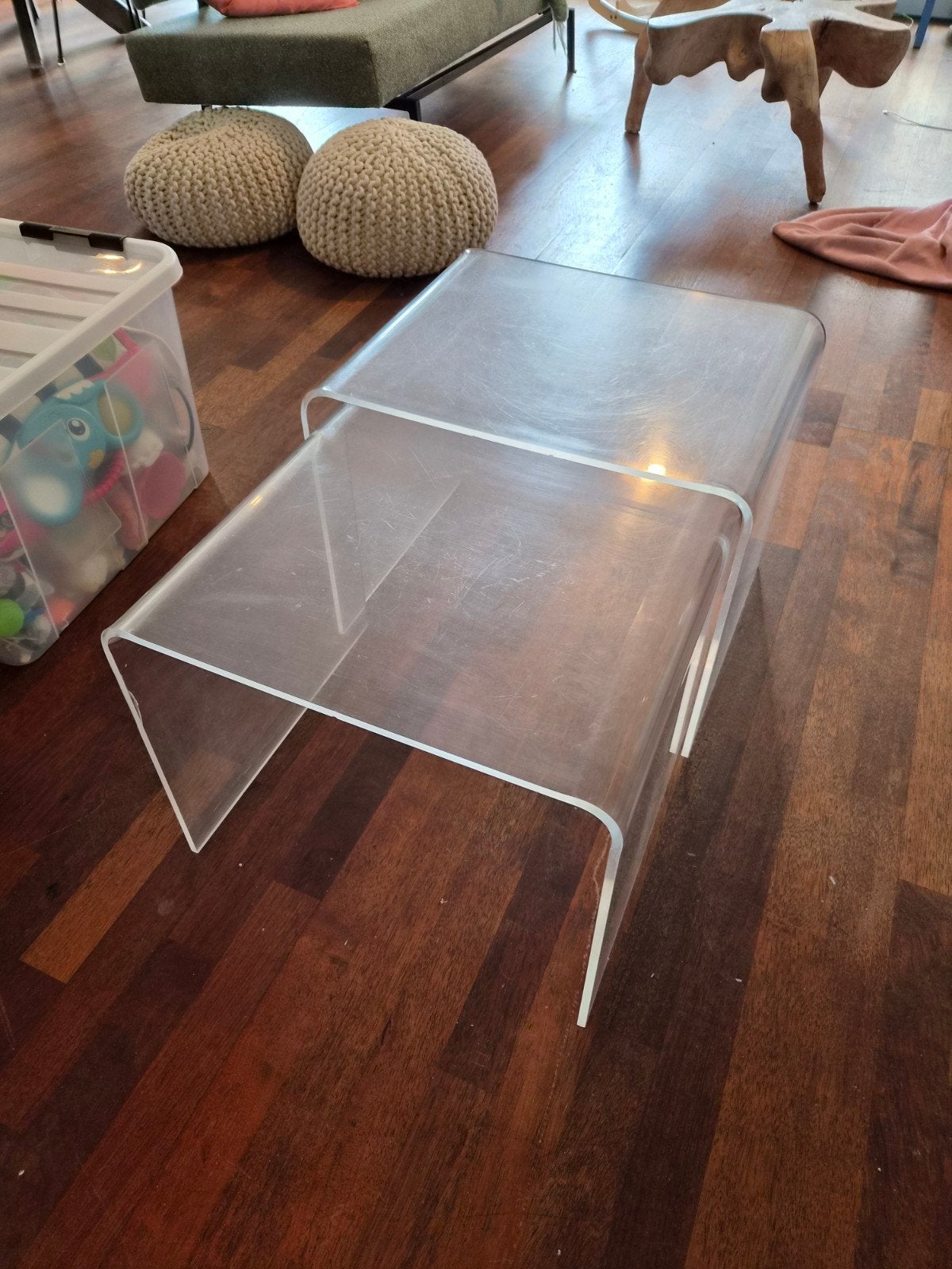 Set van 2 Plexiglas Salontafels - Modern Design, Ophalen, Kunststof, Gebruikt, 50 tot 100 cm