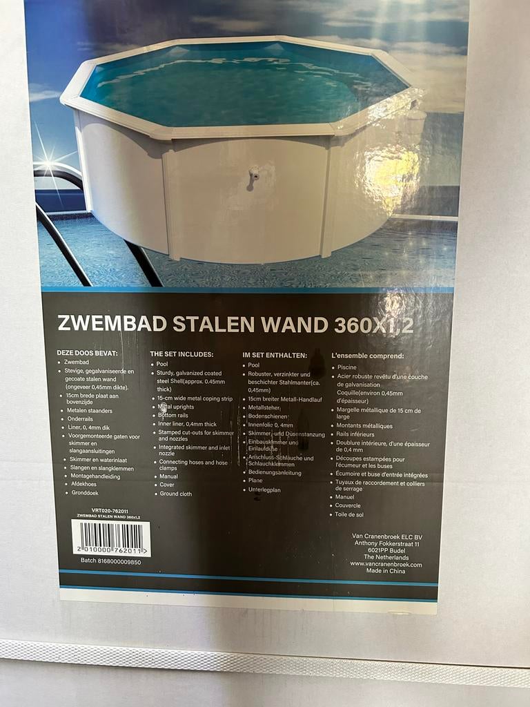 Zwembad stalen wand 360x120 (zonder pomp en liner), Tuin en Terras, Zwembad-toebehoren, Ophalen, Gebruikt