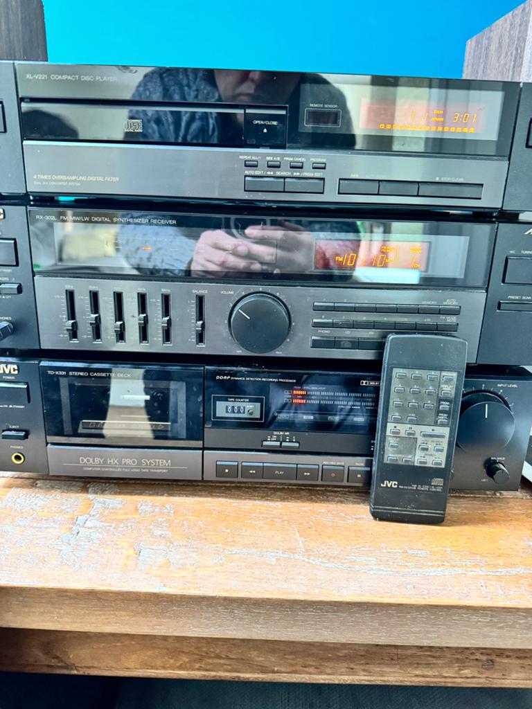 JVC Stereo Set met CD-speler, Cassettedeck en Receiver, Gebruikt, Cassettedeck, JVC, Losse componenten
