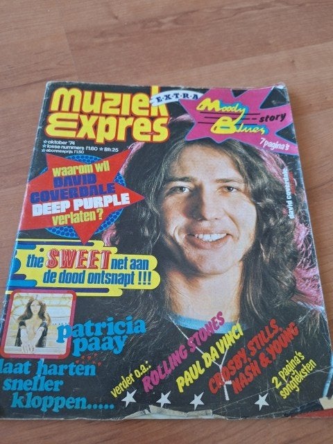 Muziek Expres 1974 Deep Purple Moody Blues Sweet Ad Visser, Ophalen of Verzenden, 1960 tot 1980, Nederland, Tijdschrift