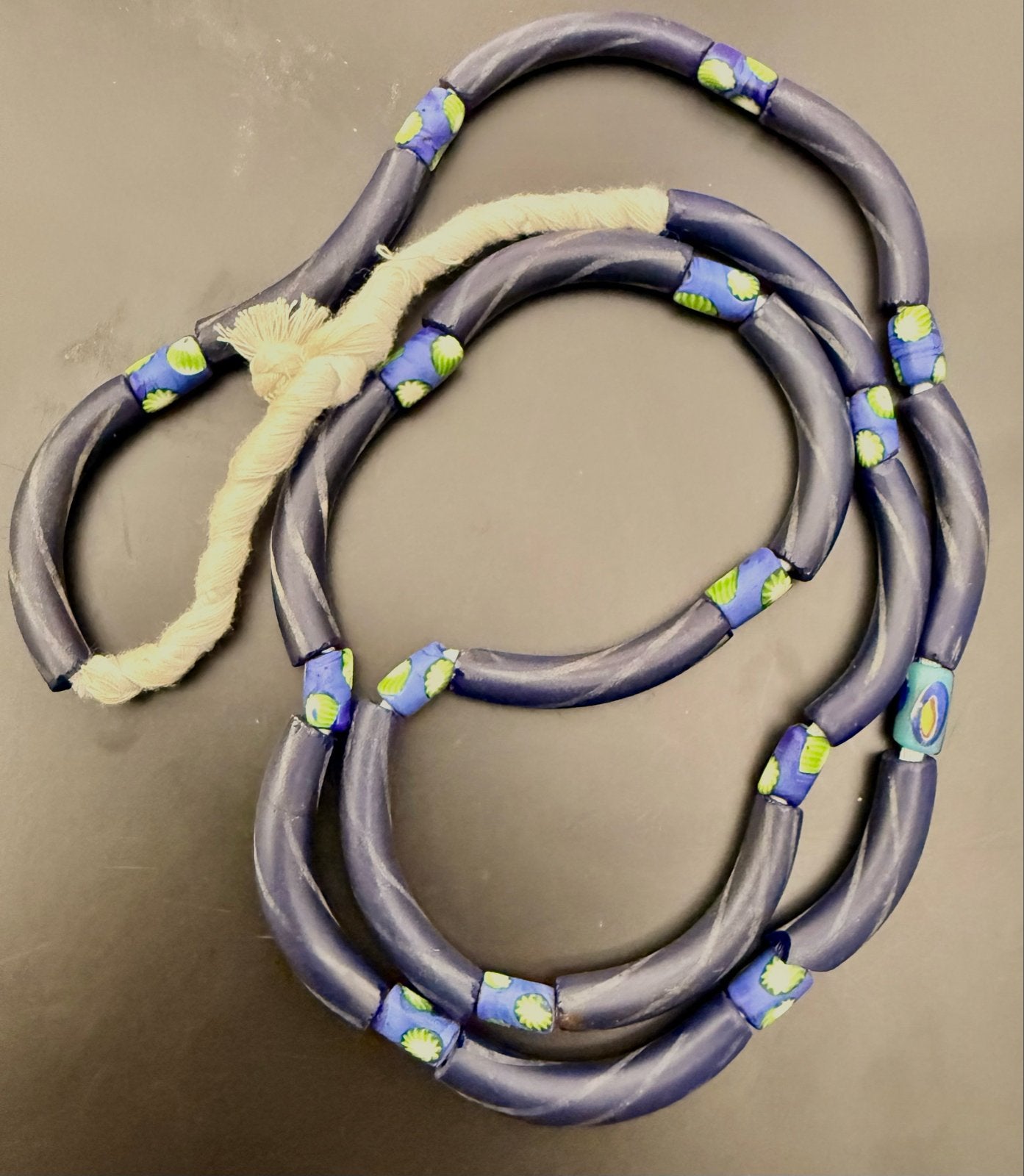 Millefiori elleboog ketting, Sieraden, Tassen en Uiterlijk, Kettingen, Verzenden, Nieuw, Blauw, Overige materialen