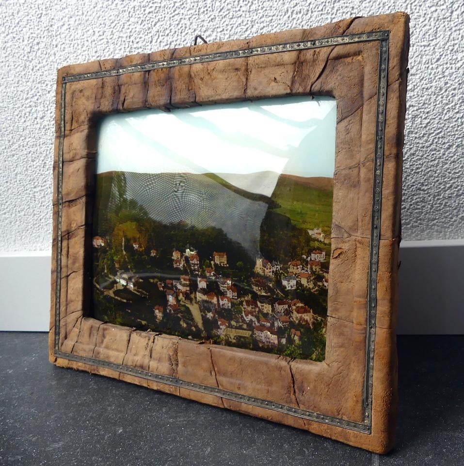 Bad Harzburg pent in lijst foto op bol glas met parelmoer, Ophalen of Verzenden