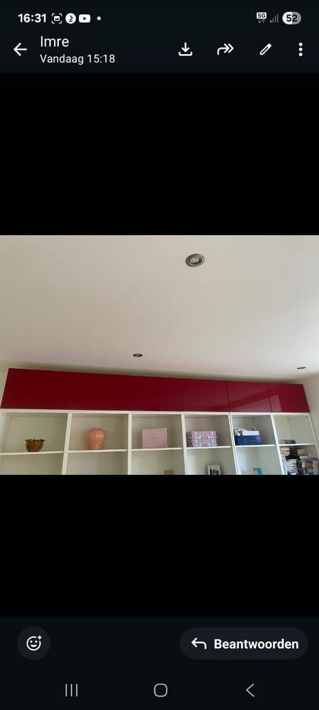 IKEA Bovenkast Rood - 60x40 cm, Overige materialen, Gebruikt, Minder dan 100 cm, 25 tot 50 cm