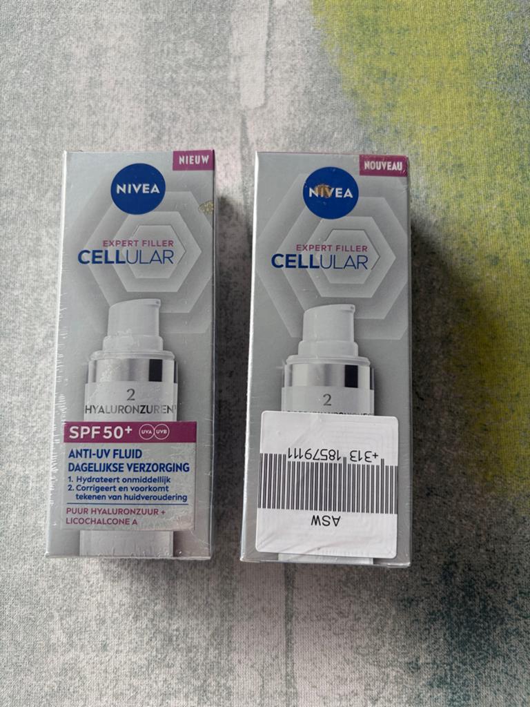 Gezichtscreme, 2 nieuwe verpakkingen NIVEA cellular creme., Ophalen of Verzenden, Nieuw, Gehele gezicht, Verzorging