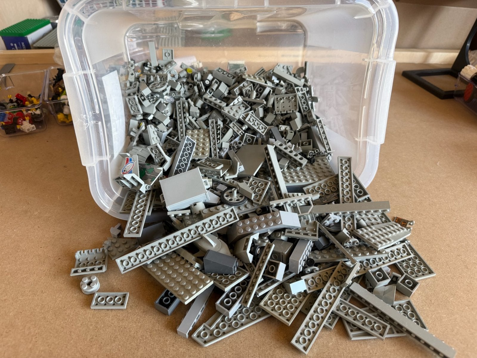 Grote partij grijze LEGO bouwstenen en platen oud en nieuwe, Ophalen of Verzenden, Gebruikt, Overige merken