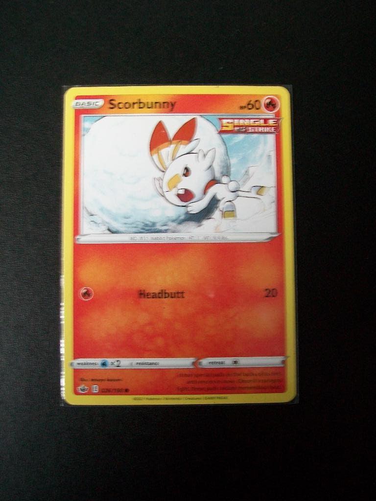 1181: Nieuwe Pokemon kaart SCORBUNNY HP 60 (026/198) 2021, Verzenden, Nieuw, Losse kaart