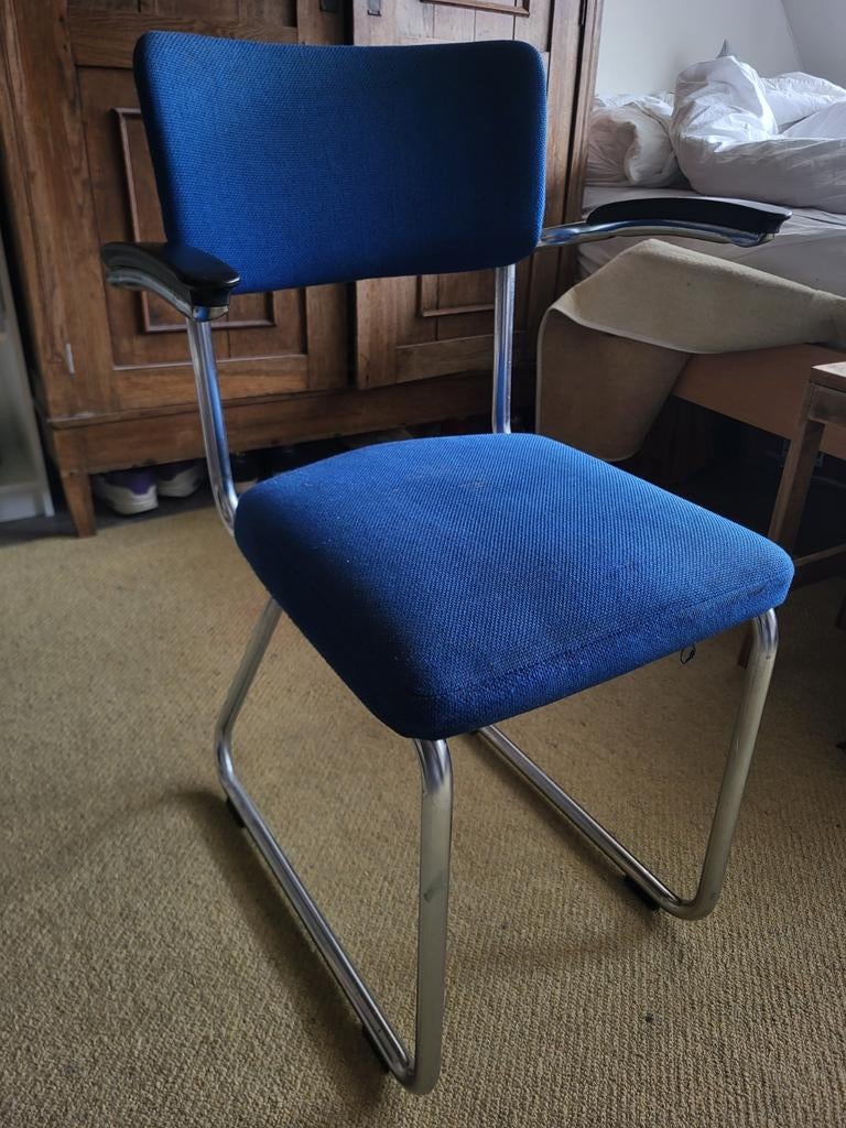 Gispen stoel Blauw, Huis en Inrichting, Stoelen, Ophalen, Gebruikt, Blauw, Eén