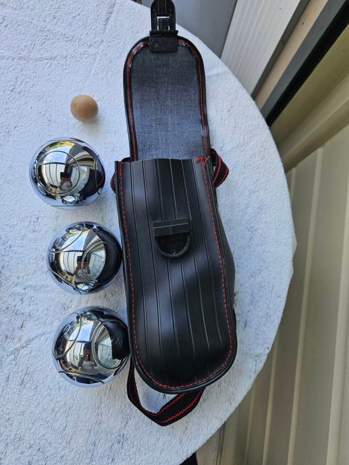 Petanque set met 3 ballen en draagtas, Sport en Fitness, Ophalen of Verzenden, Gebruikt