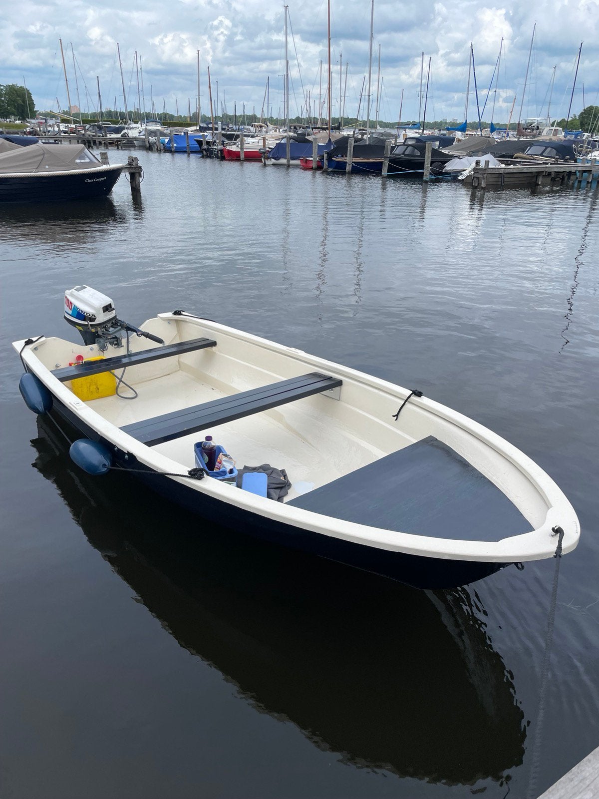 Sloep met trailer en 10pk motor vaarklaar, Watersport en Boten, 4 m, Buitenboordmotor, 10 pk, Sloep