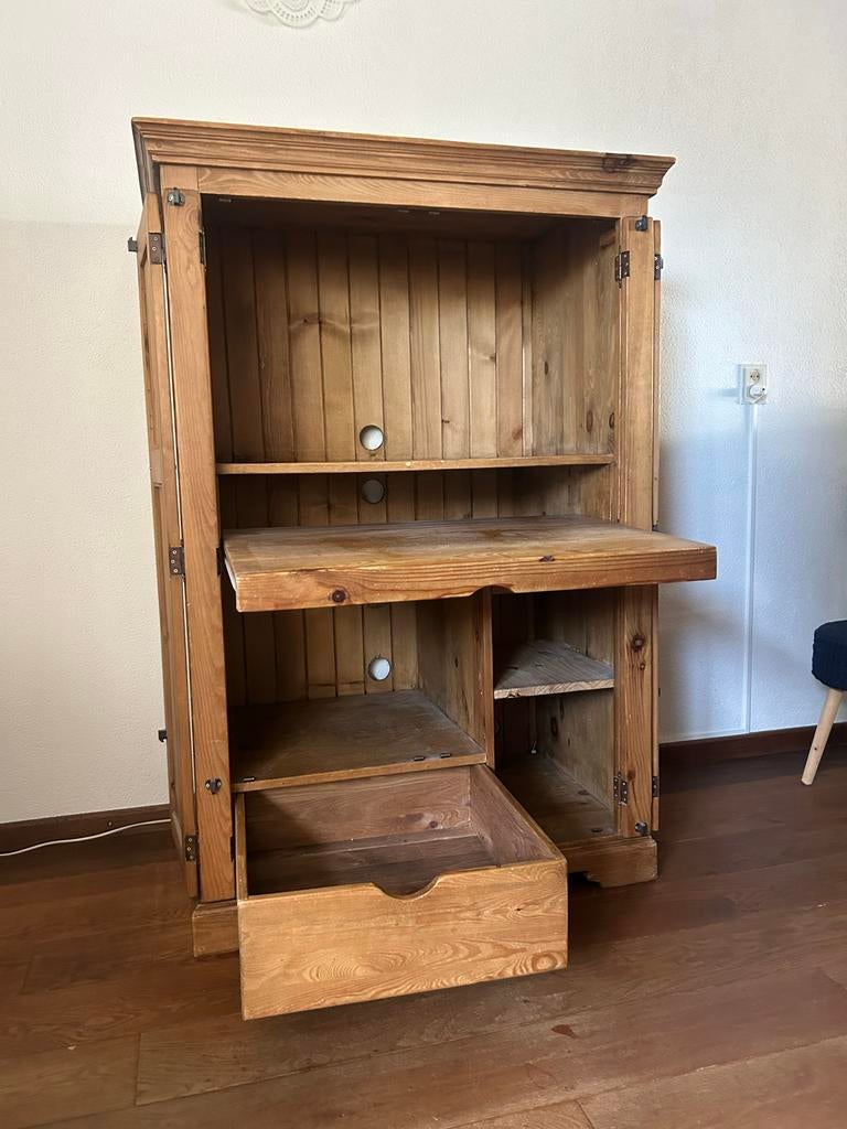 Grenen computerkast - 140x95x58 cm, Ophalen, Gebruikt, 70 tot 120 cm, 120 tot 170 cm