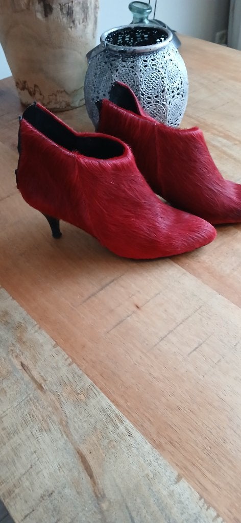 Leuke rode korte laarsjes, Kleding | Dames, Lage of Enkellaarzen, Ophalen of Verzenden, Zo goed als nieuw, Rood