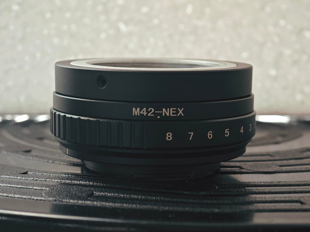 M42-Sony E/Nex Tilt adapter, Ophalen, Overige typen, Zo goed als nieuw, Handmatige focus