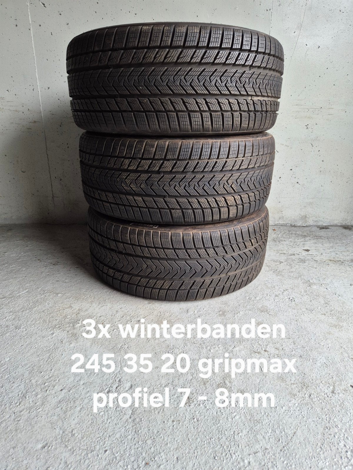 3x winterbanden 245 35 20 gripmax 7/8mm, Ophalen, 255 mm, Nieuw, Band(en)