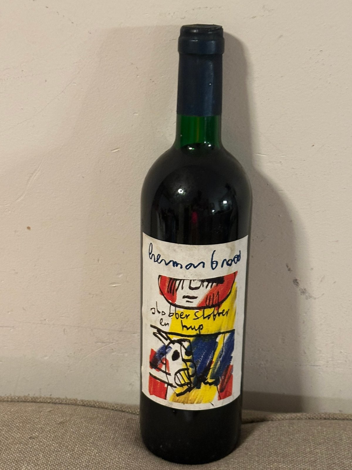 Herman brood wijn fles, Ophalen of Verzenden, Zo goed als nieuw