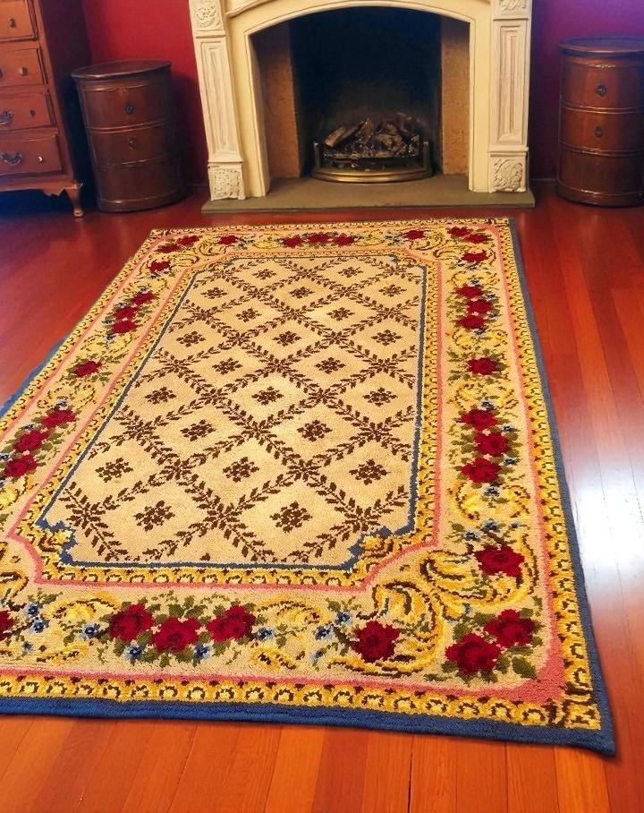 Handgeknoopt tapijt - vloerkleed wol vintage klassiek, Gebruikt, 200 cm of meer, Ophalen of Verzenden, Rechthoekig
