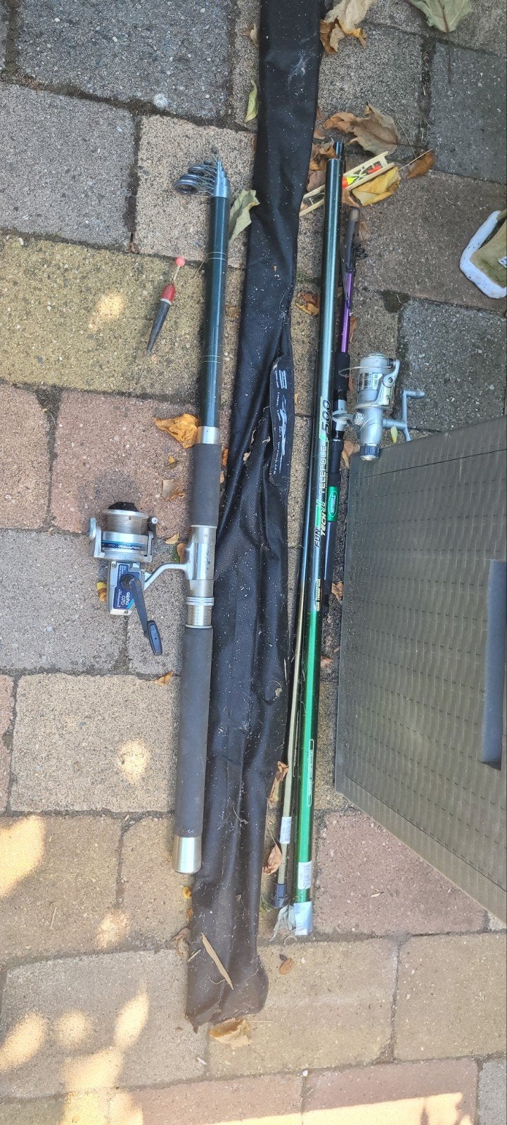 Complete hengelset met molens en foedraal, Ophalen, Gebruikt, Complete hengel