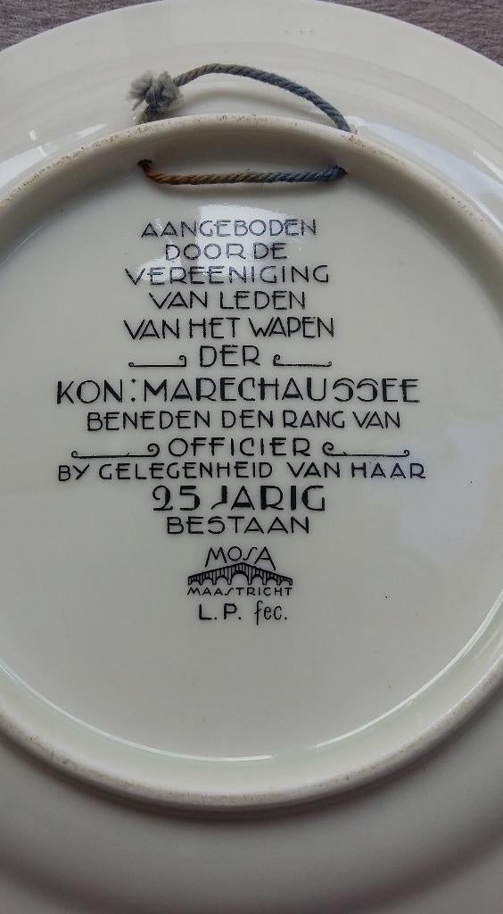 1932 Jubileum Gelegenheids Bord Koninklijke Marechaussee, Antiek en Kunst, Antiek | Wandborden en Tegels, Ophalen of Verzenden