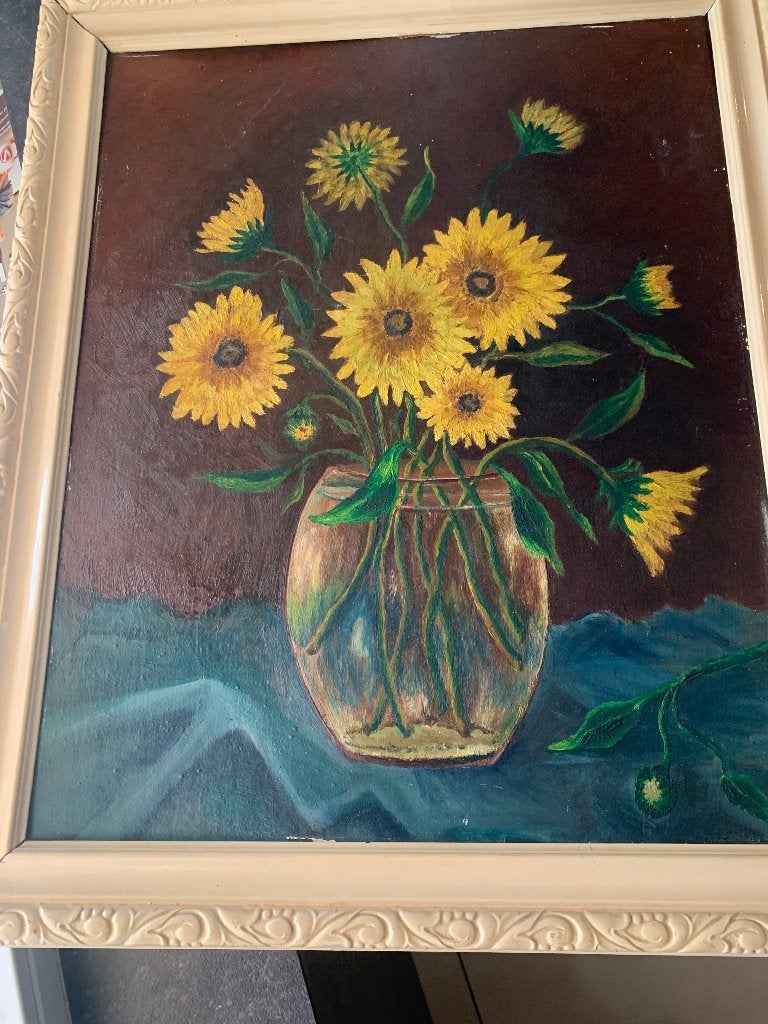 Schilderij, Bloemen, Paneel, Impressionistisch, Ophalen of Verzenden