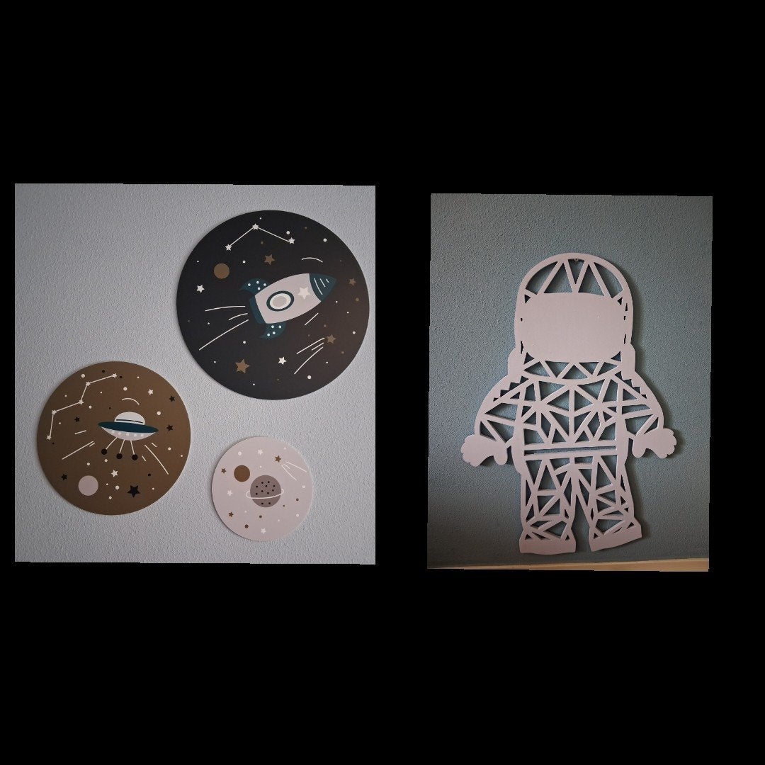 Muurcirkel, ruimte, astronaut, jongens, babykamer, Ophalen of Verzenden, Wanddecoratie