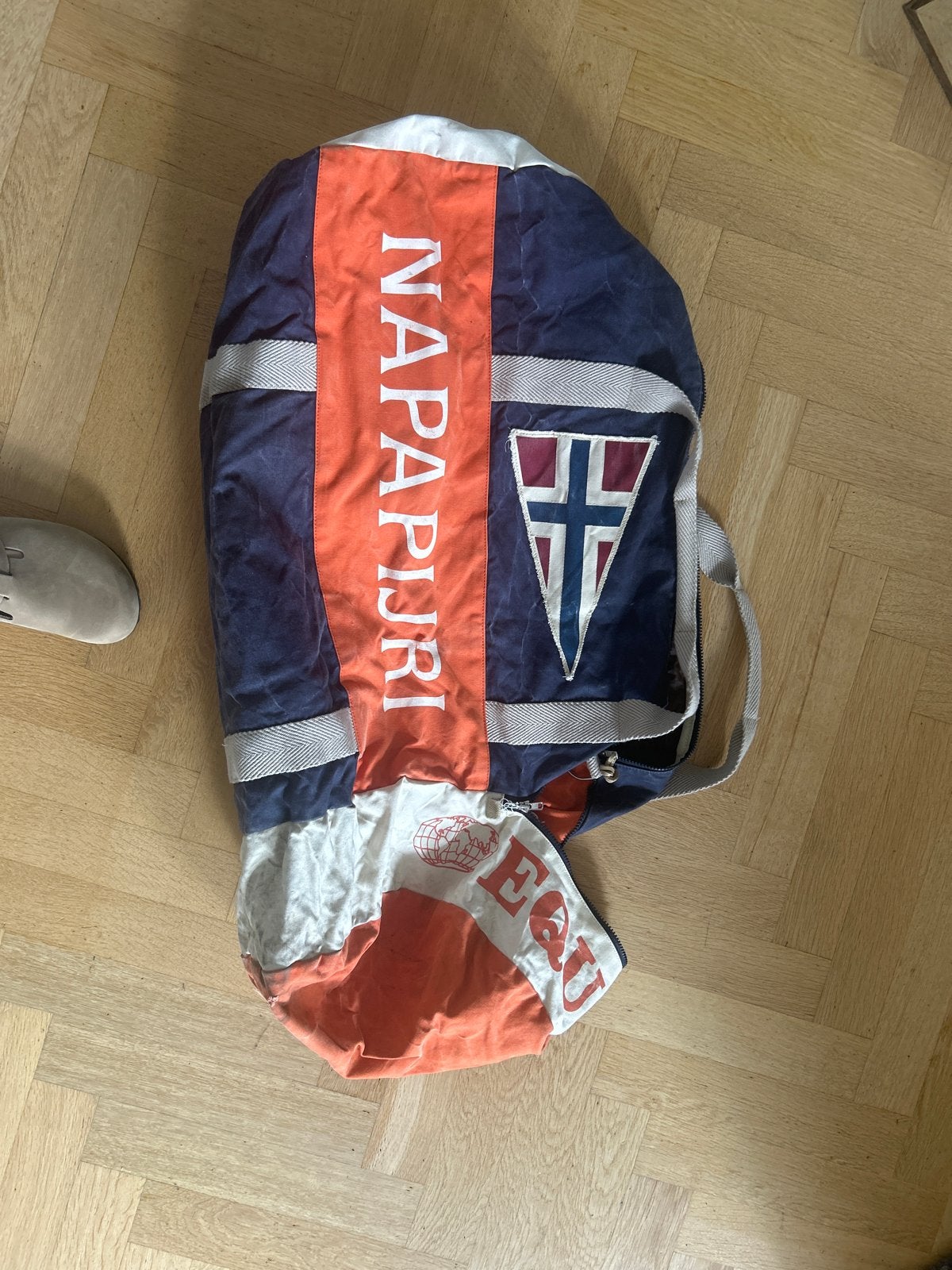Napapijri Reistas - Blauw/Oranje met klein gaatje, Ophalen of Verzenden, Gebruikt, Blauw