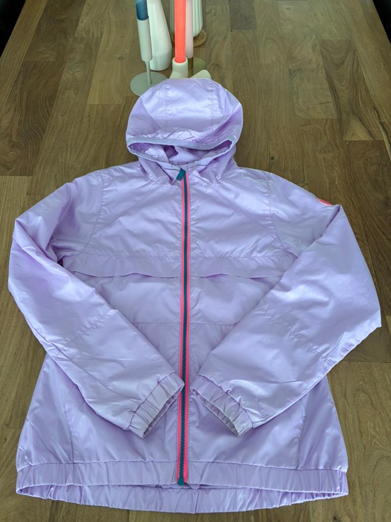 Lila zomerjas met roze rits en capuchon, Vingino maat 158, Ophalen of Verzenden, Zo goed als nieuw, Meisje, Jas