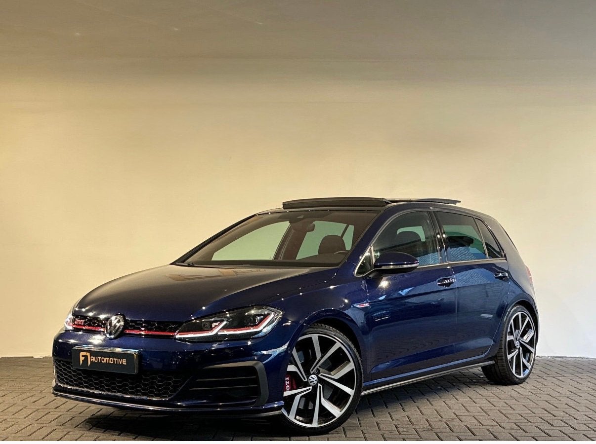 Volkswagen golf 7.5 gti vol in de opties., Stof, Panoramadak, 4 cilinders, Blauw