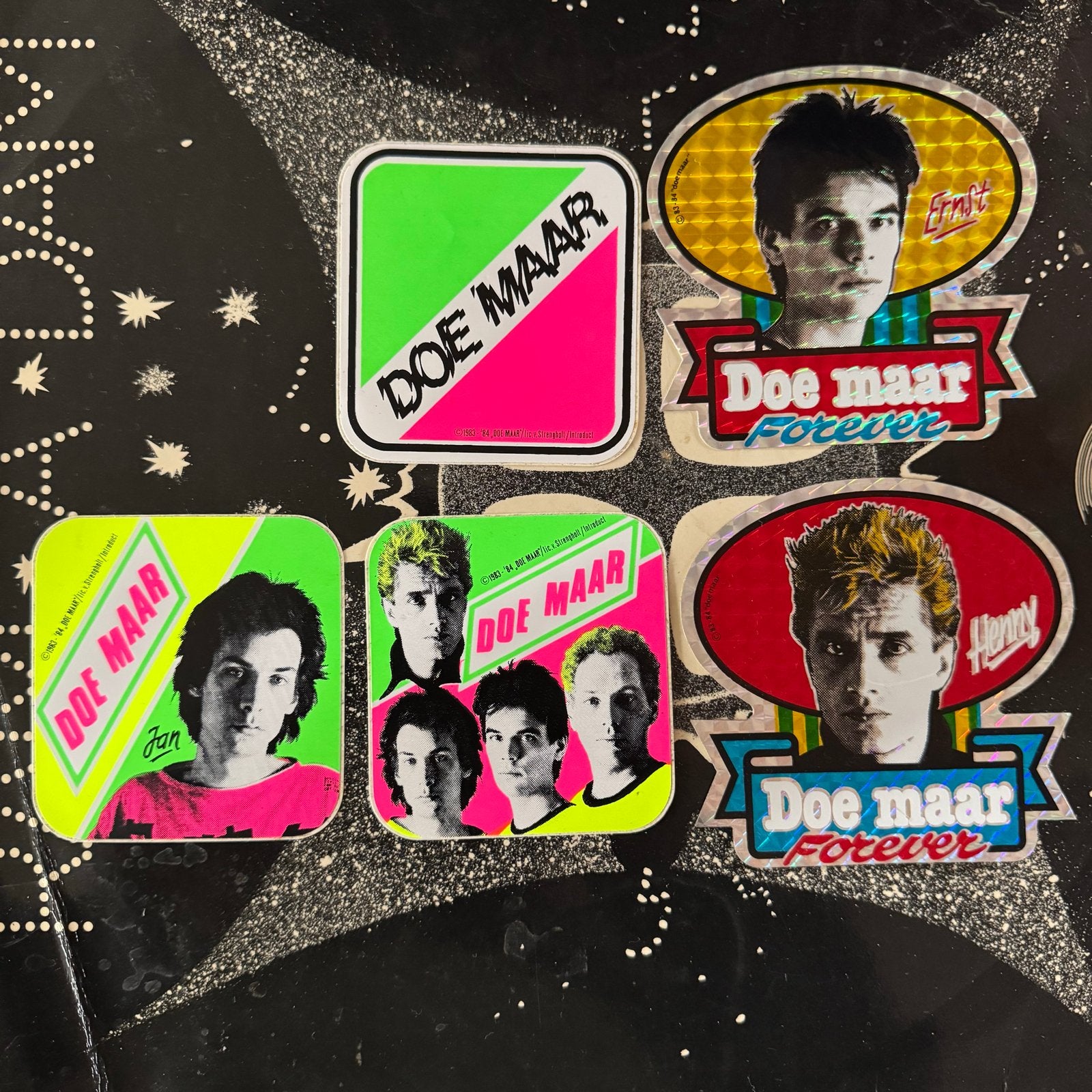 Originele Doe Maar stickers 1983/1984 – Ernst, Henny, Jan, Ophalen of Verzenden, Gebruikt, Overige typen