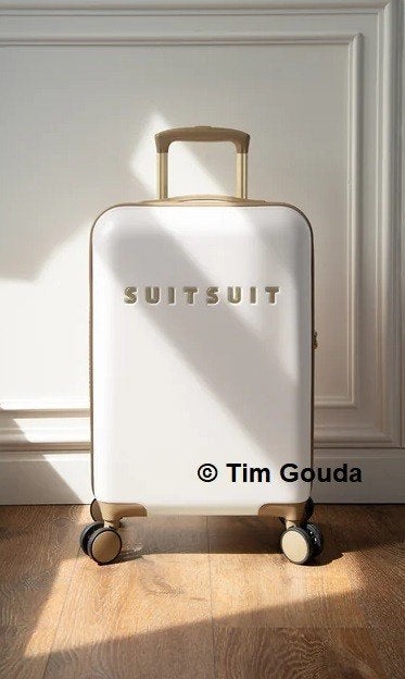 ✅ SUITSUIT Fusion White Swan koffer 55 cm - NIEUW, Sieraden, Tassen en Uiterlijk, Koffers, Wieltjes, 50 tot 60 cm, Hard kunststof
