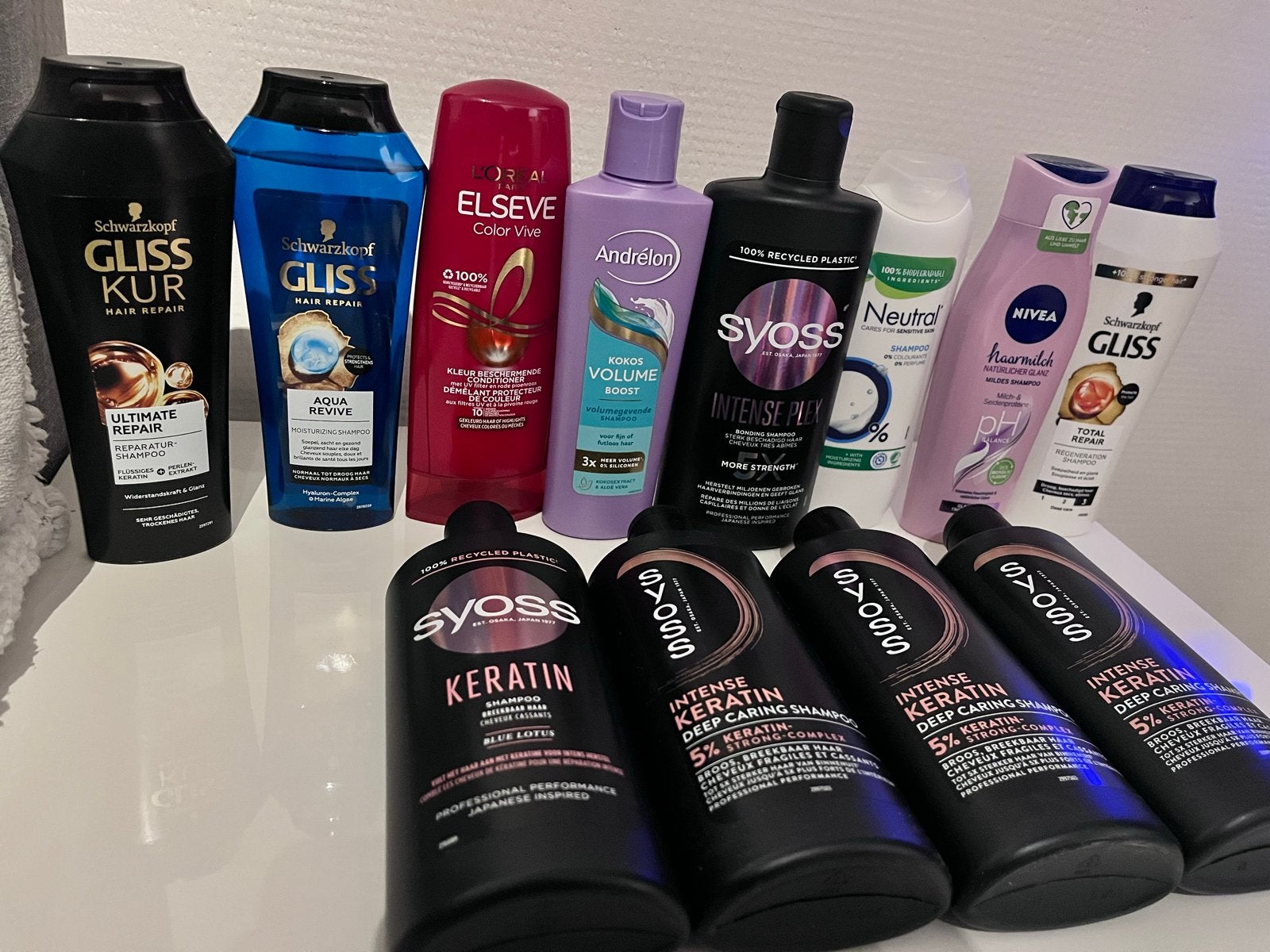 Diverse ongebruikte shampoos (o.a. Gliss Kur, Syoss, Nivea), Ophalen of Verzenden, Nieuw, Shampoo of Conditioner