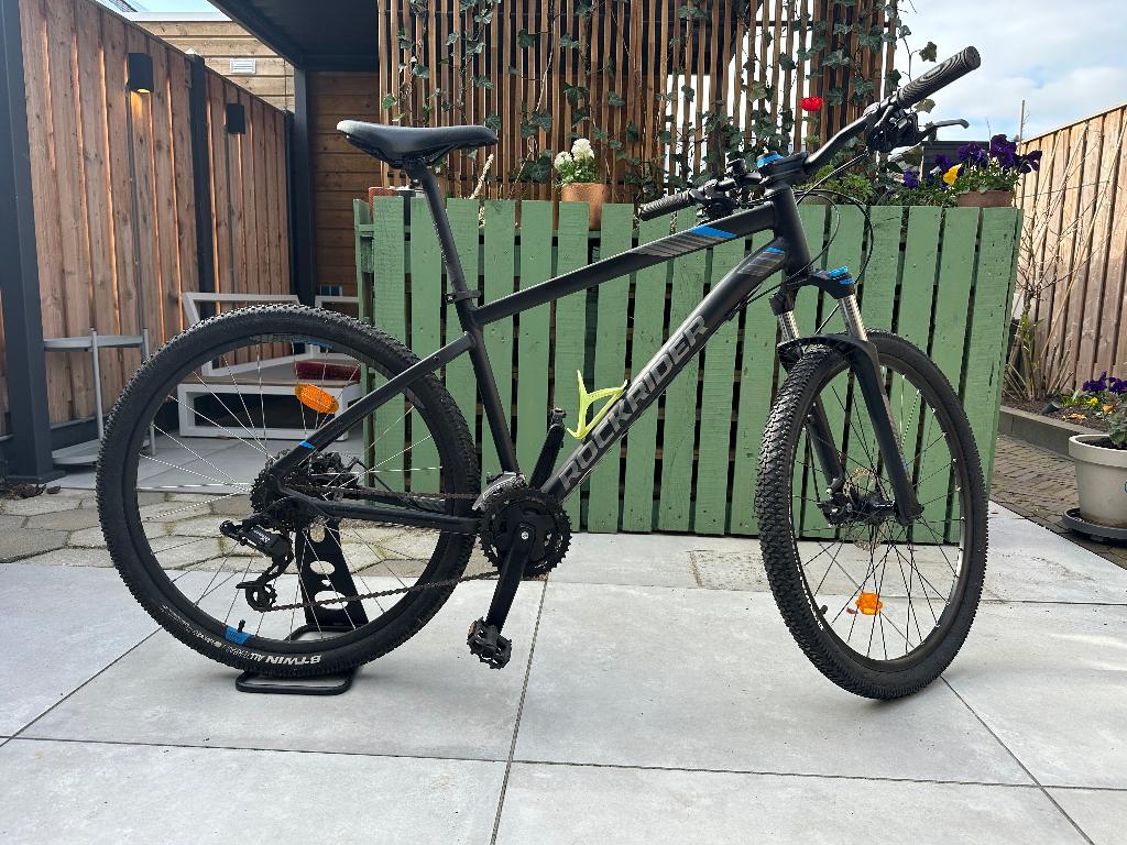 Mountainbike - VTT ROCKRIDER ST 520 - BLACK/BLUE, Fietsen en Brommers, Fietsen | Mountainbikes en ATB, Gebruikt, Heren, Schijfrem