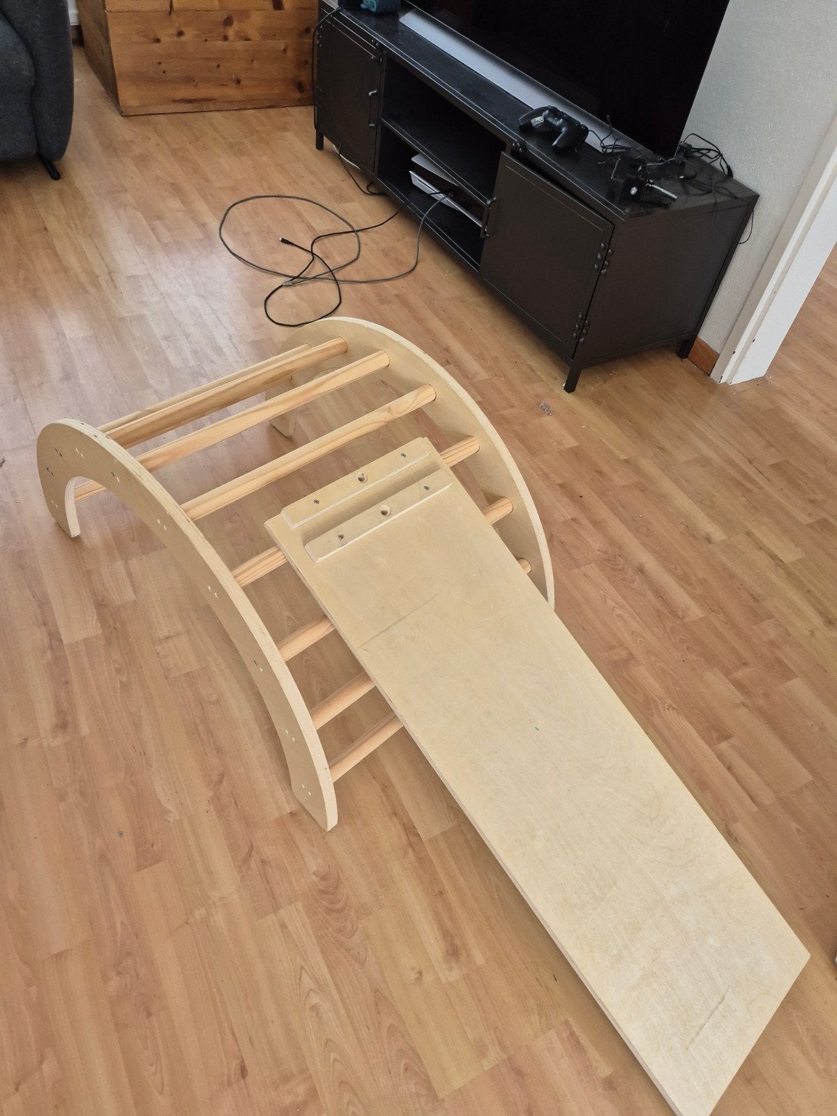 Houten klimrek met glijbaan voor kinderen, Ophalen of Verzenden, Gebruikt, Glijbaan