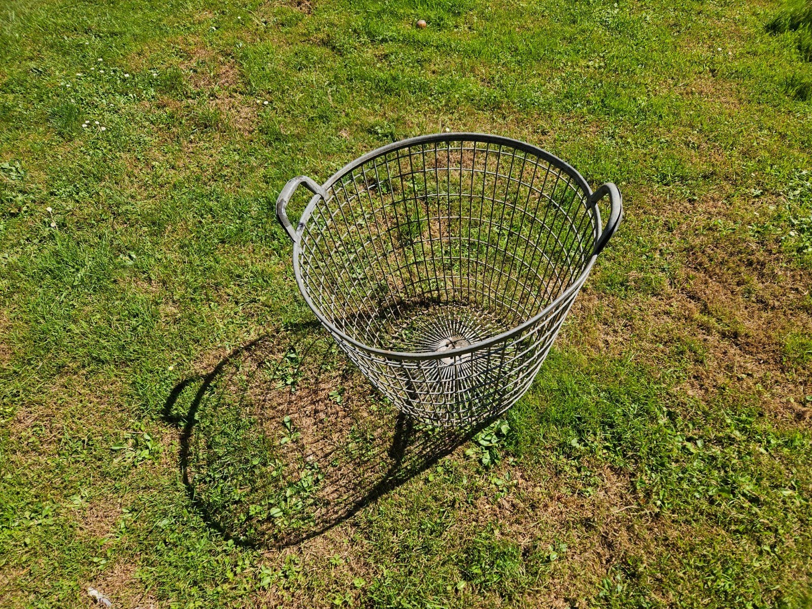 Verzinkte brocante draadmand aardappelmand, Ophalen