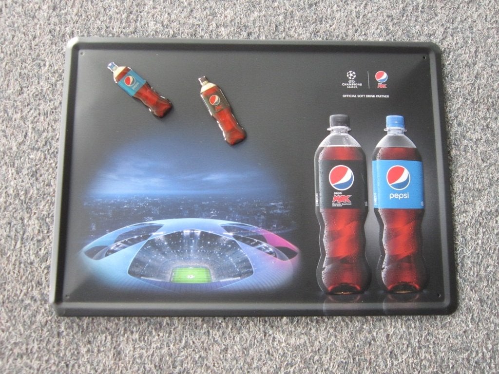 PEPSI COLA BLIKKEN RECLAMEBORD, Verzamelen, Merken en Reclamevoorwerpen, Ophalen, Nieuw, Reclamebord