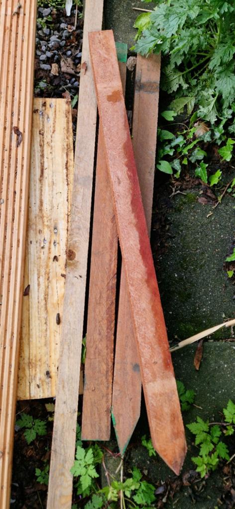 3 x Azobe Hardhouten Paal 6x6x100cm Gepunt, Tuin en Terras, Ophalen, Palen, Nieuw, Hardhout