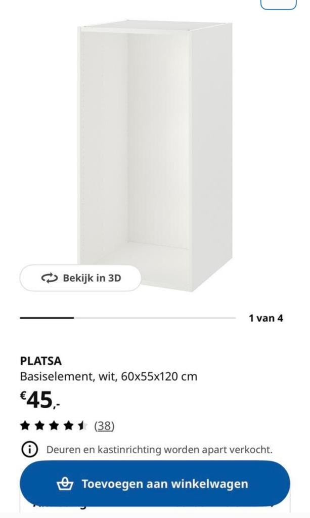 Ikea platsa kast zo goed als nieuw, Ophalen, 50 tot 100 cm, Zo goed als nieuw, Minder dan 100 cm